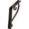 Ekena Millwork Edwards Wrought Iron Bracket, (Triple center brace), Antiqued Brass 2"W x 10"D x 12"H BKTM02X10X12TEDABS - alternate 1
